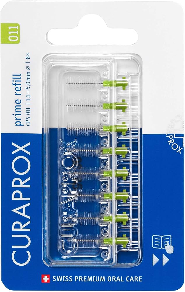 Curaprox CPS 011 Prime Refill Interdental Brushes 8 Count - 8 x 1.1mm - 5mm